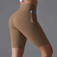 Bolsillos de yoga Secado rápido Correr Ciclismo activo Entrenamiento Gimnasio Pantalones cortos Fiess Cintura alta - details 12