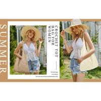 Bolsos de ganchillo para mujer, bolsos de mano de punto calados Hippie estéticos de playa de verano para mujer, bolso de hombro, mochila de lujo de alta gama - details 1