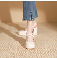 Zapatos Mary Jane de charol con punta cuadrada y tacón en bloque estilo hada = - details 12