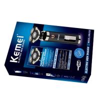 Kemei-Afeitadora eléctrica recargable por USB para hombre, máquina de afeitar con 3 cuchillas rotativas para Barba, en seco y húmedo, resistente al agua, con pantalla LCD - details 4