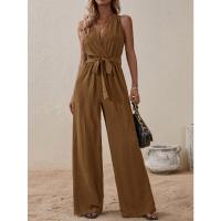 2025 Nuevo Mono Halter Estilo Europeo Y Americano Nueva Llegada Con Cordones De Cintura Alta Mono Sin Mangas Moda Conjunto Casual - details 20