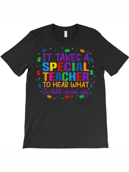 Se necesita un maestro especial para escuchar lo que un niño puede camiseta regalo para papá manga corta con cuello redondo suave y cómodo - 1
