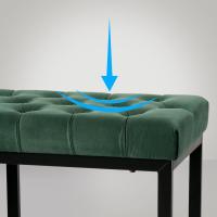 Banqueta En Estilo Velvet con Base Metálica Cuadrada I Banco Decorativo, Color:Verde Claro, Tamaño:150 cm - details 5