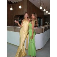 Vestido Largo de Seda para Mujer Elegante, Sin Mangas, Espalda Descubierta, Hombros Descubiertos - details 24