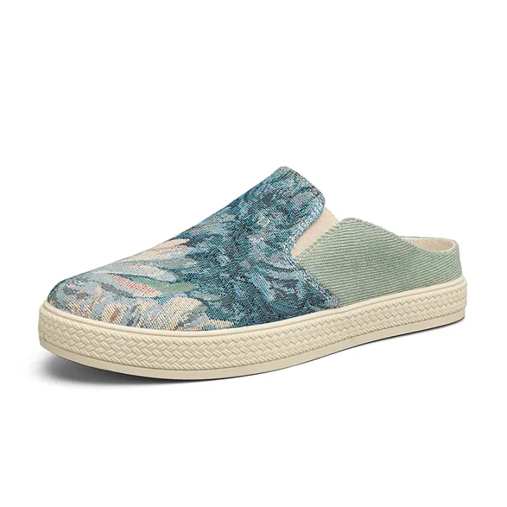 Sandalias al Aire Libre para hombre media Zapatilla Zapatos casuales de Verano Lona suave Fondo Ligero Zapatos para caminar - 1