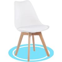 Sillas de Comedor, Sillas de Cocina Nórdicas con Asiento Blando, Tapizado y Patas de Madera de Haya Resistente, Blanco, 2 Sillas - details 15