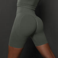 Nessaj-pantalones cortos sin costuras de cintura alta para mujer, mallas ajustadas de realce, para yoga, correr y fitness - details 6