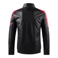 Chaqueta de Cuero de Motocicleta para Hombres Ajuste Delgado PU de Alta Calidad Moda Otoñal Casual - details 2