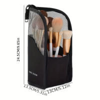 Bolsa de cosméticos de PVC, gran capacidad, impermeable, multifuncional, bolsa de almacenamiento de maquillaje de malla - details 2