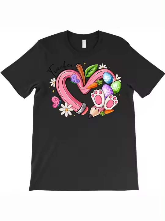 Teacher Bow Apple Camiseta Regalo para papá Manga corta con cuello redondo suave y cómoda - 1