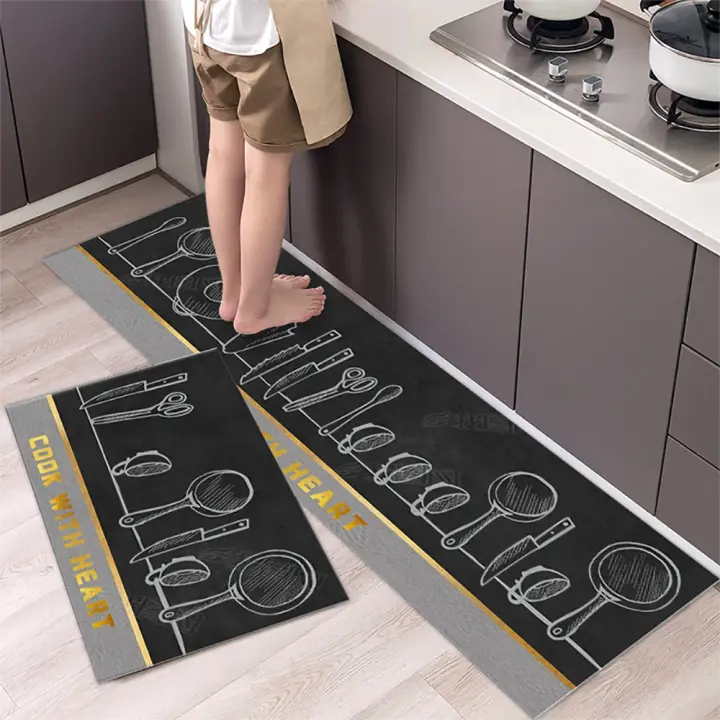 Alfombra de Cocina para Suelo Alfombra de Dormitorio Sala de Estar Alfombra de Área de Cama Alfombra de Pasillo Alfombra Lavable Suave Antideslizante para Entrada de Baño - 1
