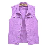 Chaleco vaquero para mujer, chaqueta, ropa informal de moda retro para primavera y otoño, elegante sin mangas - details 12