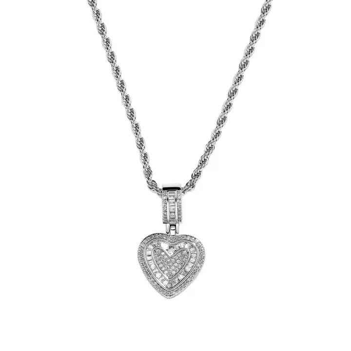 Cadena de clavícula Metal Hip Hop Accesorios Suéter Cadena Collar con Colgante para Mujer - 1