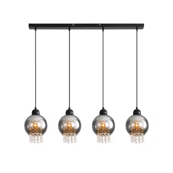 CBJKTX Lámpara colgante de mesa de comedor de cristal negro E27 Lámpara colgante moderna para sala de estar - 1