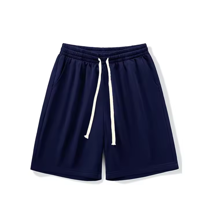 Pantalones cortos de verano para correr para hombre, pantalones cortos deportivos informales para correr, pantalones cortos deportivos holgados y secos con cordón de color sólido para gimnasio - 1