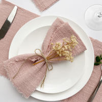 Pañuelos de Gasa Rojos Navideños Desechables 20pcs Tamaño 32x32cm Ideal para Decoración de Mesa de Boda y Fiesta Hechos en China - details 6