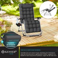Tumbona Plegable y Resistente |   Silla de Jardín, Capacidad de 200 kg, Acolchado Ergonómico Extra Ancho, Respaldo Ajustable, Almohada para el Cuello y Portavasos Beige - details 26