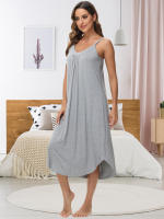 2025 Ropa de verano nueva, ropa de casa, ropa de mujer europea, camisón sexy con tirantes cómodos y de gran vuelo. - details 21