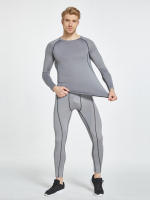 Men's Grey Compression Shirts: Quick-Dry Long Sleeve Athletic Workout Tops for Maximum Performance! - details 2