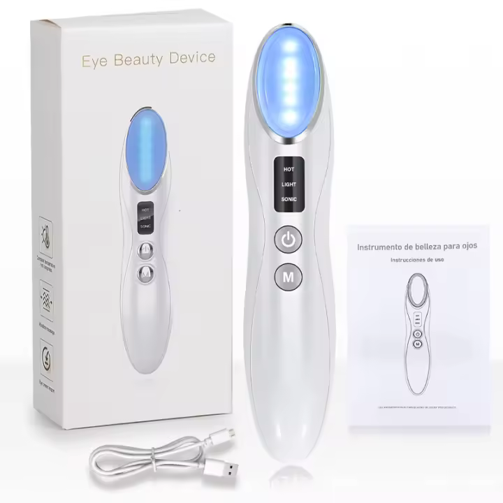 Masajeador de vibración, crema para ojos de iones de luz de Color, dispositivo de introducción, lápiz para ojos con calefacción eléctrica, dispositivo de belleza para ojos cálido - 1