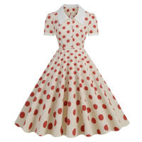 Vestido hepburn vintage de punto de onda, elegante - details 0