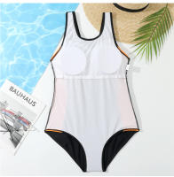 Traje de baño profesional de entrenamiento de carreras triangulares de una pieza, espalda cruzada de talla grande para estudiantes, moderno, simple, conservador - details 17
