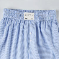 BUNO-Pantalones de encaje a rayas para mujer, Pantalones rectos de pierna ancha con cintura elástica y cordón, ropa de calle holgada para primavera y verano, pantalones de chándal informales - details 12