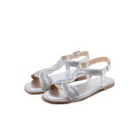 Sandalias planas de verano para mujer con cristales y piel sintética brillante con estampado de verano para fiestas y vacaciones - details 6