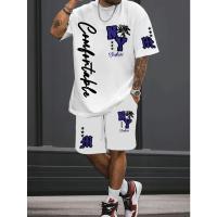 Conjunto Casual de Dos Piezas para Hombres Estampado Gráfico de Nueva York - details 1