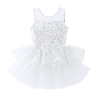 Vestido de baile de Ballet para niñas, sin mangas, lentejuelas brillantes, leotardo de malla, tutú, Ropa de baile, gimnasia, patinaje, disfraz de escenario actuación - details 28