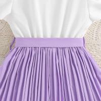 Falda Plisada de Khaki para Niñas Mangas de Pétalo Blanco Estilo Preppy para Cumpleaños - details 42