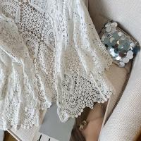 Cardigan de Crochet Transparente Manga Corta, Abrete, Tops Cortos de Punto, Cubierta de Bikini, Temporada de Festival de Playa Boho - details 3