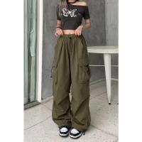 Pantalones de jogging casual para mujeres pantalones de cintura baja pantalones de pierna ancha de cuerda streetwear - details 24