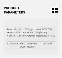 Kemei-recortador de pelo de nariz y Oreja portátil, 3 en 1, carga Micro USB, recortador de barba y cejas para hombres y mujeres, sin dolor, ligero - details 1