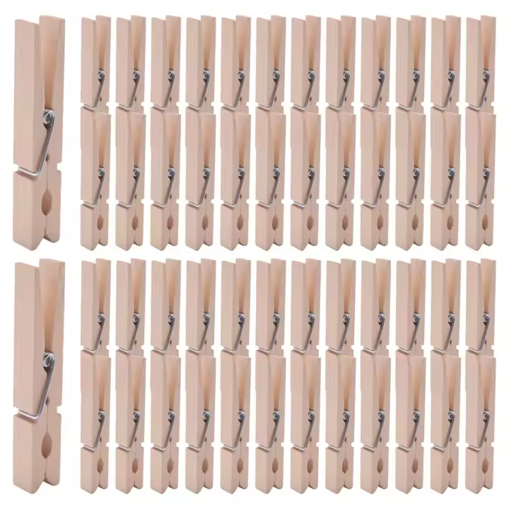 Alfileres de ropa de alta resistencia para exteriores con resorte, pinzas de madera para manualidades y colgar ropa en tendedero, lavandería - 1