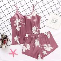 Ropa interior de mujer, ropa de dormir de seda satinada, chaleco, pantalones cortos, conjunto de dos piezas de verano, ropa de dormir para mujer - details 33