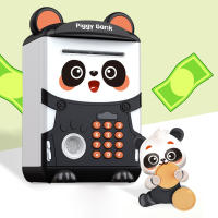 Hucha de Panda de dibujos animados para niños, caja de dinero linda, ahorro de dinero en efectivo, moneda, contraseña, huella digital, cajero automático, juguete educativo para niños, regalo - details 2