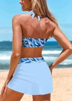 Bañador de alta calidad para mujer, traje de baño con estampado de ondas, falda corta, tankini, conjunto de dos piezas, S-6XL - details 4