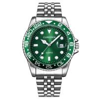 Relojes de marca famosa de lujo para hombres, relojes de cuarzo con calendario informal y banda de acero inoxidable a la moda para estudiantes y niños, relojes masculinos verdes 2024 - details 6