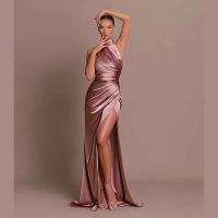 Elegante Vestido de Noche Largo Sexy Halter sin Espalda Alta y Abierto hasta la Cintura - details 3