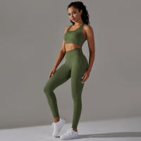 Hamidou-Conjunto de Yoga sin costuras para mujer, ropa deportiva para gimnasio, sujetador de entrenamiento, mallas de cintura alta para correr, traje para Fitness - details 11