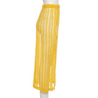 BUNO-Falda de tubo ahuecada transparente para mujer, parte inferior elástica con abertura lateral lisa, ropa de calle informal de verano - details 7