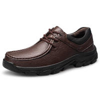 Abnkarwin Zapatos Casuales para Hombres de Cuero Genuino Tamaño Grande para Primavera y Otoño en Negro y Marrón Anti-Deslizante para Exteriores Material de Punta de Cuero Natural - details 9