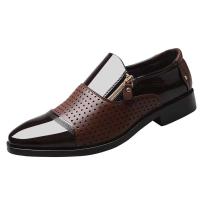 Türkiye erkek deri ayakkabI estilo hecho a mano clásico vestido de cuero negro zapatos Oxford para hombres - details 14