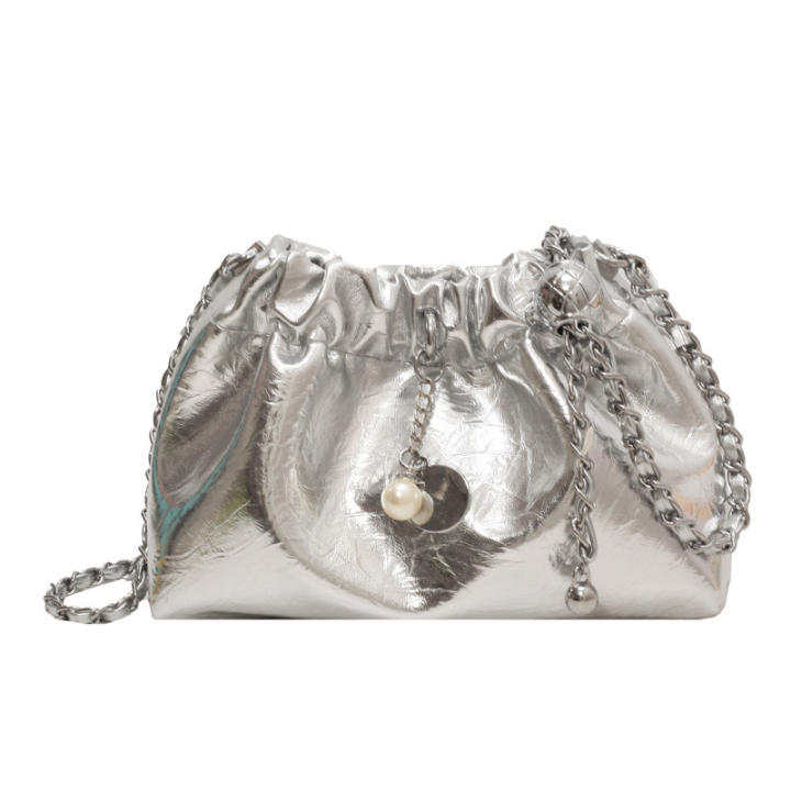 Bolso Cruzado Con Cadena Para Mujer, Diseño De Bolso De Hombro De Piel Sintética, Bolso Tipo Sobre Plegable Negro Clásico De Gran Capacidad - AliExprs 1524
