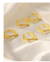 Nuevo Diseño anillo de circón Diseño irregular Mujer Chica Fashion FIESTA DE Bodas Novia Joyas de datos accesorios - details 7