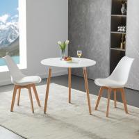 Mesa de Comedor, Estilo escandinavo Ronda Mesa y Patas de Madera de Haya, 80*72 cm, Color Blanco - details 58