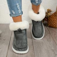 Simple Solid Color Thickened Medium Tube Warm Snow Boots Fashion Comfortable Thick Bottom Snow Boots Women Footwear - details 16