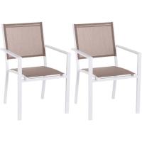Silla de jardín apilable Deluxe Tailandesa |   De aluminio y textileno |   Tamaño 55x60x86 cm. |   (2, Negro y Marrón) - details 37