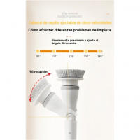 Cepillo de Limpieza Motorizado Inalámbrico Mango Largo Telescópico Cepillo para Suelos de Baño - details 10